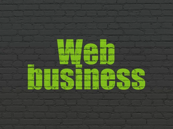 Web design concept: Web Business na tle ściany — Zdjęcie stockowe