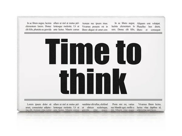 Tijdlijn concept: krantenkop tijd te denken — Stockfoto
