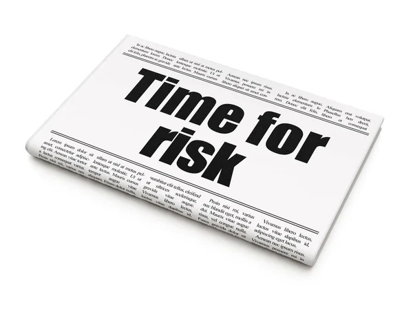 Timeline concept: newspaper headline Time For Risk — Stock Photo, Image