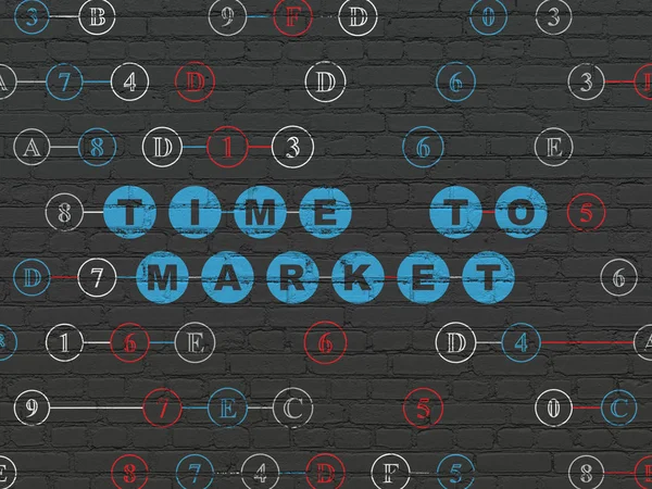 Time concept: Time to Market on wall background