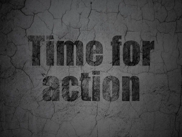 Concetto di Timeline: tempo per azione su sfondo muro grunge — Stockfoto