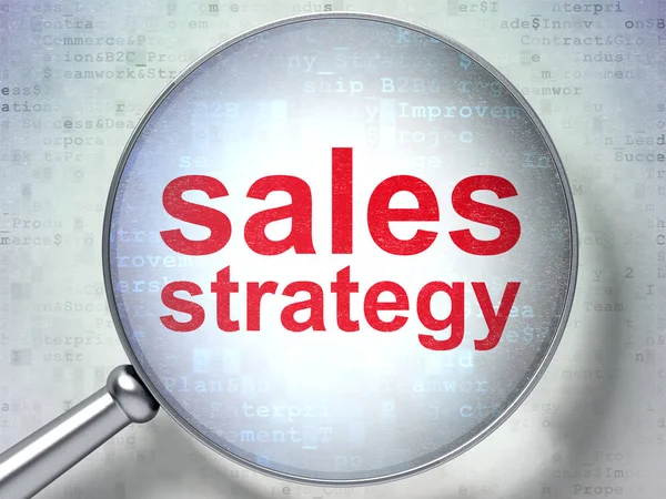 Marketingkonzept: Verkaufsstrategie mit optischem Glas — Stockfoto