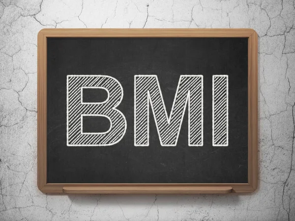 Sağlık kavramı: BMI kara tahta arka plan üzerinde — Stok fotoğraf
