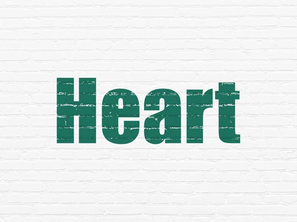 Hälso-och koncept: hjärtat på väggen bakgrund — Stockfoto