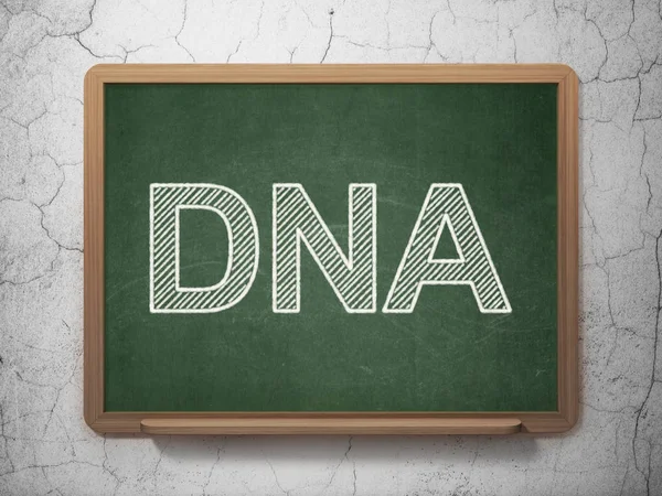 Healthcare concept: DNA on chalkboard background