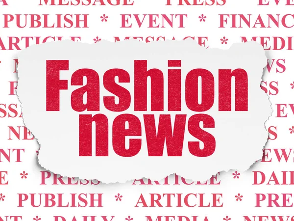 Concetto di notizie: Fashion News su sfondo carta strappata — Foto Stock