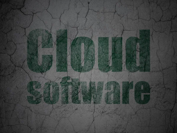 Cloud Computing-Konzept: Cloud-Software auf Grunge-Wand-Hintergrund — Stockfoto