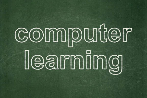 Learning concept: Computer Learning on chalkboard background — Stock Photo, Image