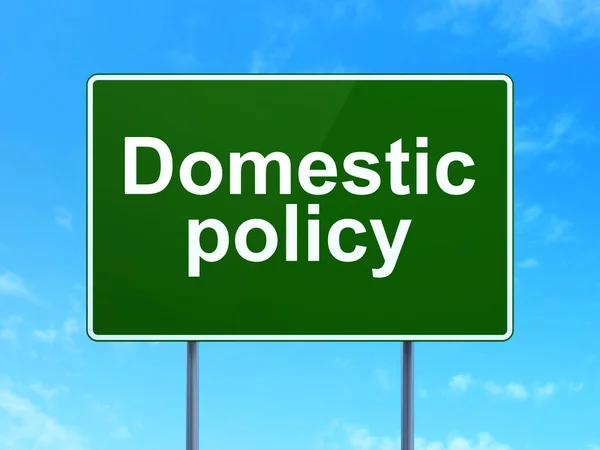 Politics concept: Domestic Policy on road sign background