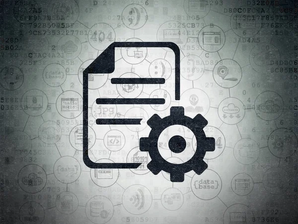 Softwarekonzept: Getriebe auf digitalem Datenpapier Hintergrund — Stockfoto