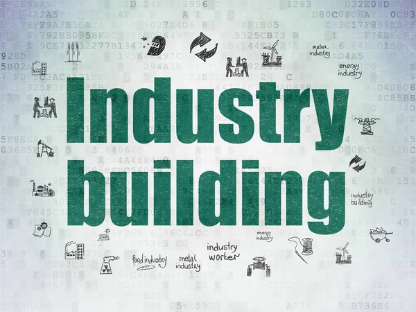 Průmysl koncepce: Průmysl Stavění na pozadí digitálního datového papíru — Stock fotografie