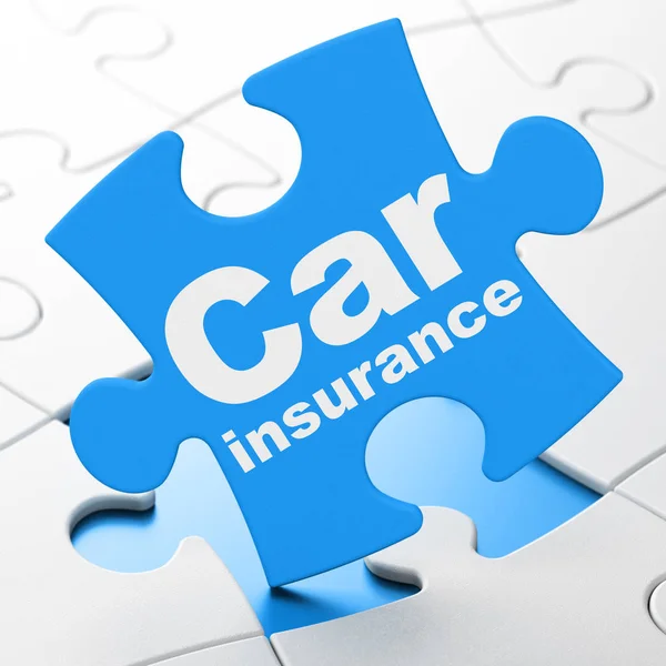 Concetto di assicurazione: assicurazione auto su sfondo puzzle — Foto Stock