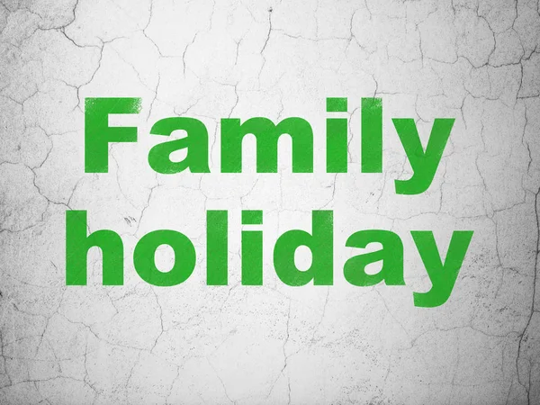 Tourism concept: Family Holiday on wall background — Stock Photo, Image