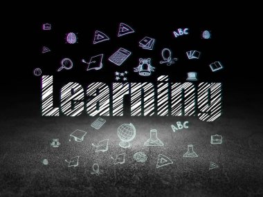 Eğitim kavramı: grunge karanlık odada öğrenme