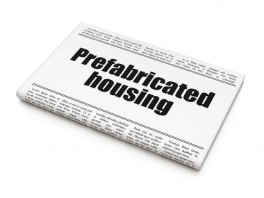 Bina inşaat kavramı: gazete başlık Prefabrik konut