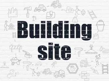 İnşa kavramı: inşaat alanında duvar arka plan