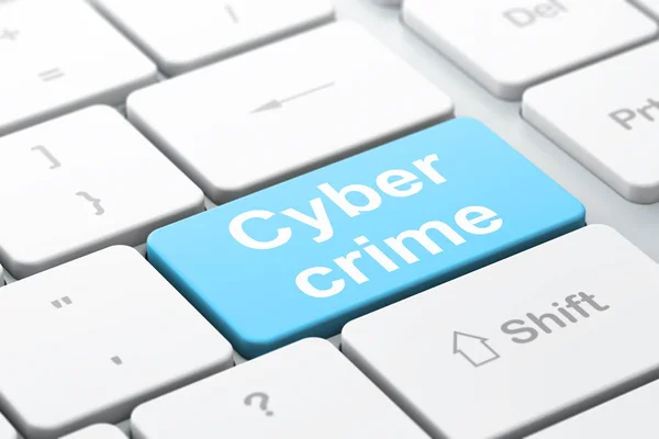 Concept de protection : Cyber Crime sur fond de clavier d'ordinateur — Photo