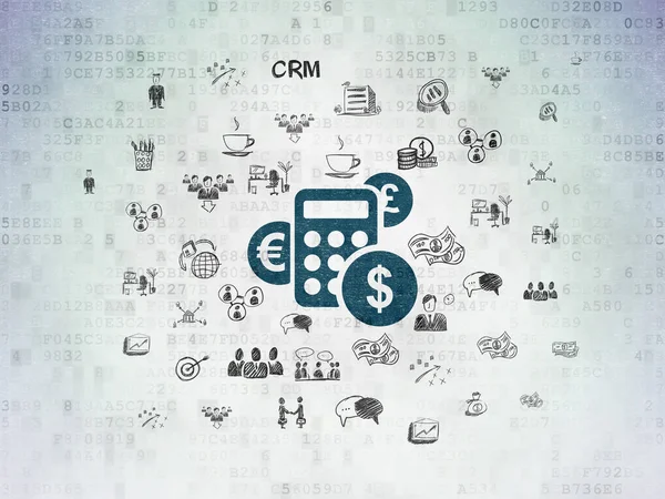 Geschäftskonzept: Taschenrechner auf digitalem Datenpapier Hintergrund — Stockfoto