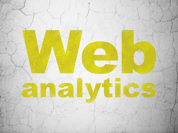 Σχεδίαση Web: Web Analytics σε φόντο τοίχο — Φωτογραφία Αρχείου