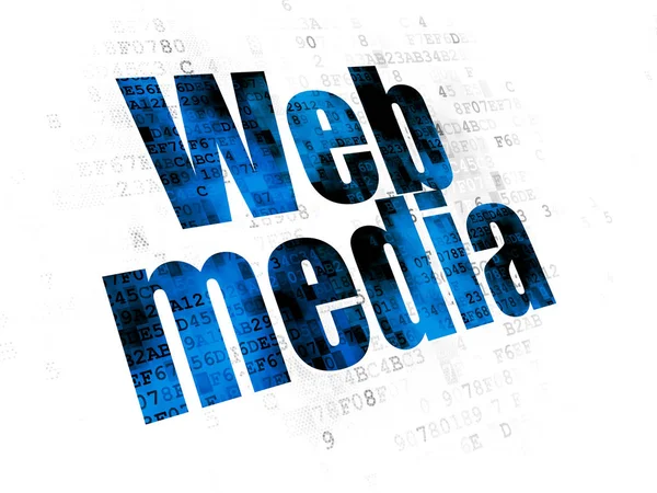 Концепція веб-розробки: веб-медіа на цифровому тлі — стокове фото