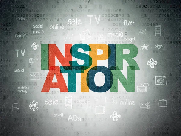 Concepto de marketing: Inspiración en el fondo del documento de datos digitales — Foto de Stock