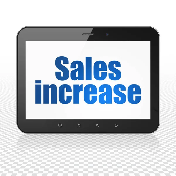 Marketingové koncepce: tabletový počítač s zvýšení prodeje na displeji — Stock fotografie