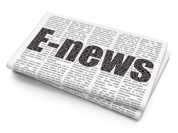 Concepto de noticias: E-news on Newspaper background —  Fotos de Stock