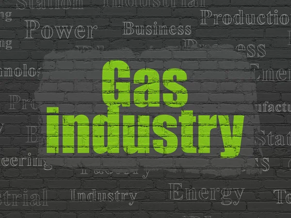 Concepto de fabricación: Industria del gas sobre fondo de pared — Foto de Stock