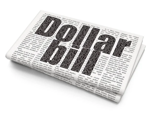 Concepto bancario: Billete de dólar en el fondo del periódico — Foto de Stock