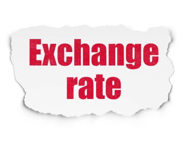 Para kavramı: Döviz Kuru yırtılmış kağıt arka plan üzerinde