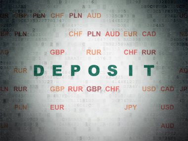 Para birimi kavramı: dijital veri kağıt arka plan mevduat