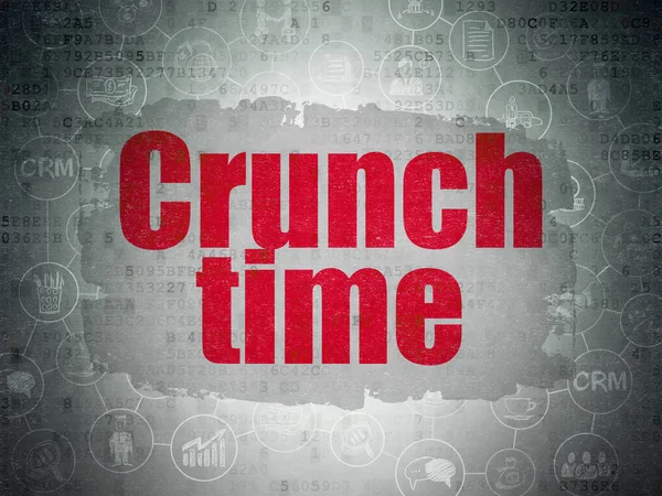 Concept d'entreprise : Crunch Time sur fond de papier numérique — Photo