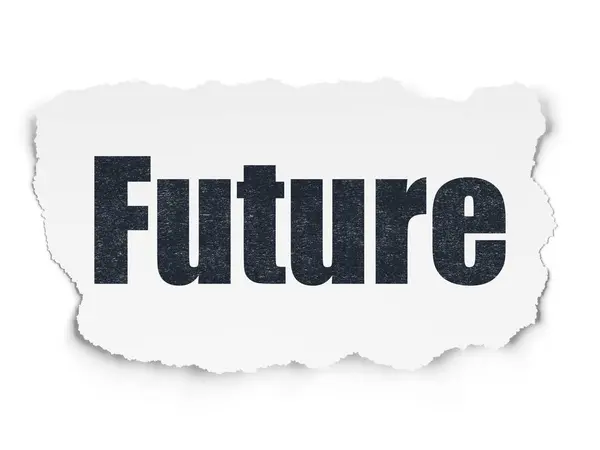 Časová koncepce: Budoucnost na pozadí roztrhaného papíru — Stock fotografie
