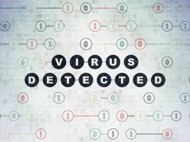 Güvenlik kavramı: dijital veri kağıt arka plan üzerinde virüs algılandı