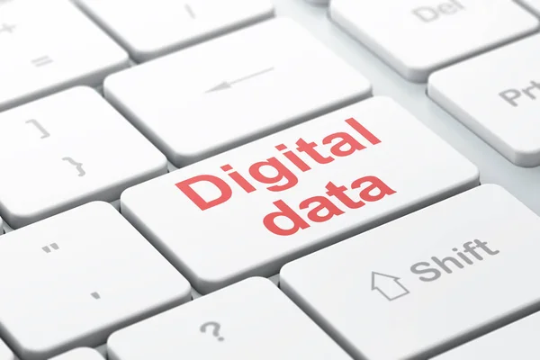 Concetto di informazione: dati digitali sullo sfondo della tastiera del computer — Foto Stock