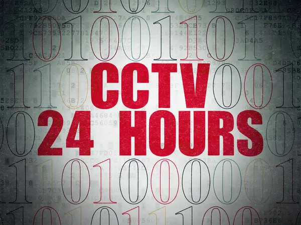 Datenschutzkonzept: cctv 24 Stunden auf digitalem Datenpapier Hintergrund — Stockfoto