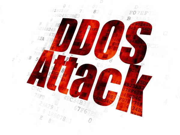 Schutzkonzept: DOS-Angriff auf digitalen Hintergrund — Stockfoto
