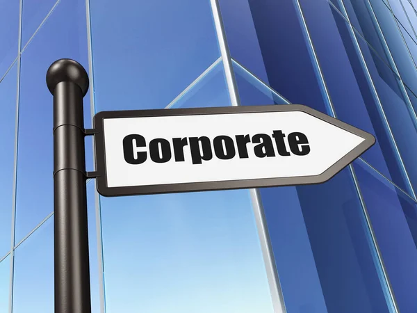 Financiën concept: Corporate ondertekenen op het opbouwen van de achtergrond — Stockfoto