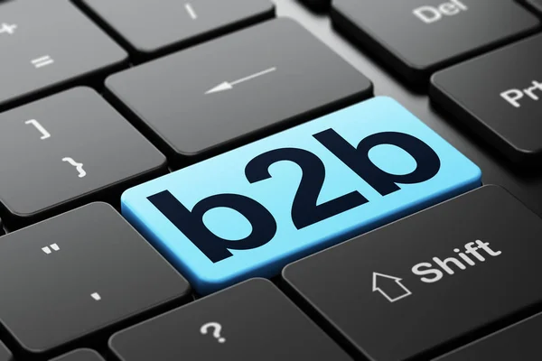 Concept d'entreprise : B2b sur fond de clavier d'ordinateur — Photo