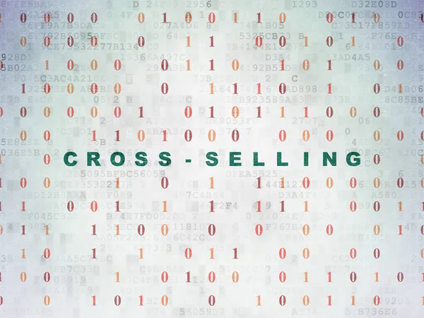 Finance concept: Cross-Selling on Digital Data Paper background