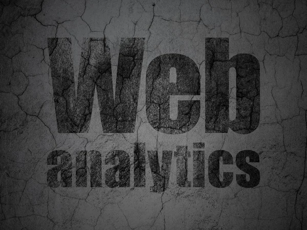 Conceptul de web design: Web Analytics pe fundal de perete grunge — Fotografie, imagine de stoc