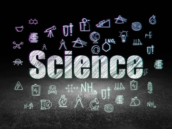 Science concept: Science in grunge dark room — Stock Photo, Image