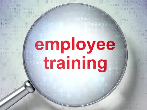 Education concept: Employee Training with optical glass — Stock Photo, Image