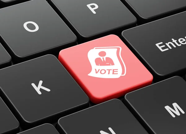 Political concept: Ballot on computer keyboard background — Stock Photo, Image