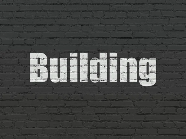 Construction concept: Building on wall background — Stock Photo, Image