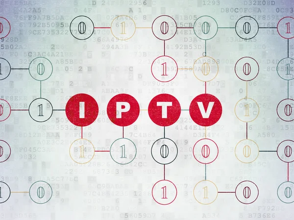 Concepto de diseño web: IPTV sobre fondo de papel de datos digitales —  Fotos de Stock