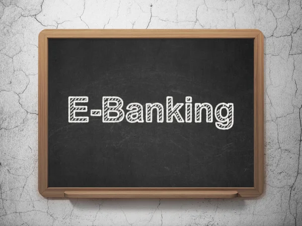 Ekonomi kavramı: E-Bankacılık kara tahta arka plan üzerinde — Stok fotoğraf