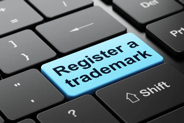 Law concept: Register A Trademark on computer keyboard background — Stock Photo, Image