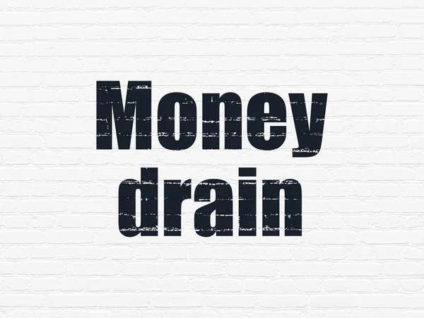 Money concept: Money Drain on wall background