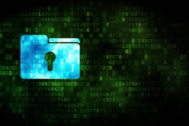 İş kavramı: klasör ile Keyhole dijital arka plan üzerinde